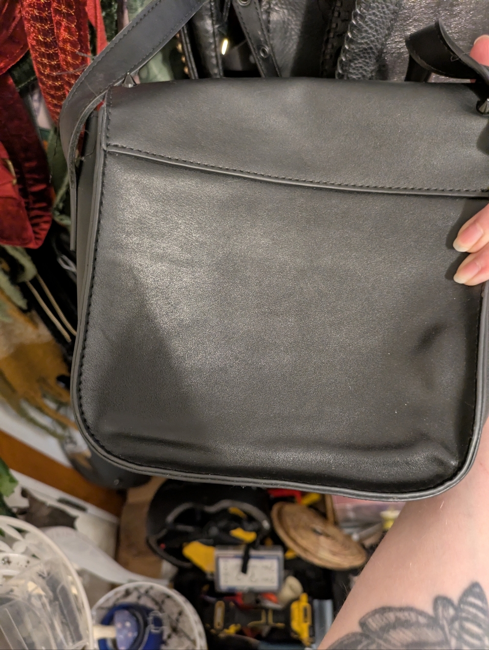 Disturbia Black Embroidered Studded Crossbody Bag - Picture 3 of 4